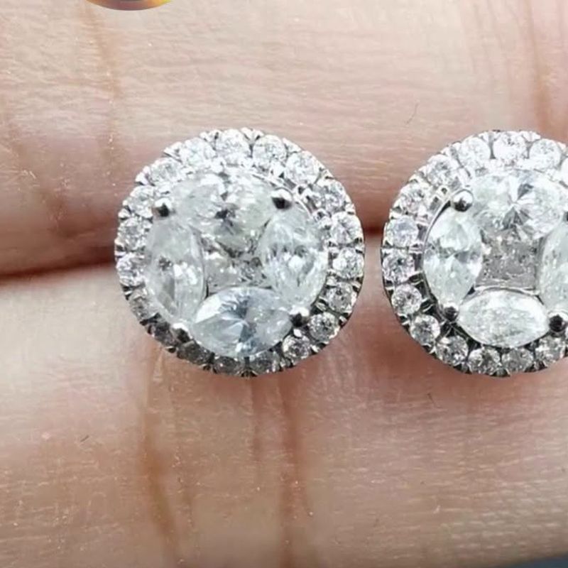 Alpha 1ST Gen Stud Earrings - natural diamonds in 18K Japan gold.
