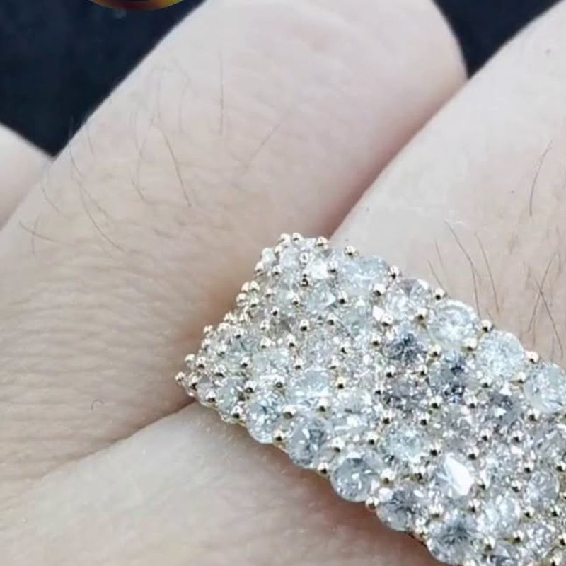 Natural Diamond Power Band Ring - natural diamonds in 18K Japan gold.