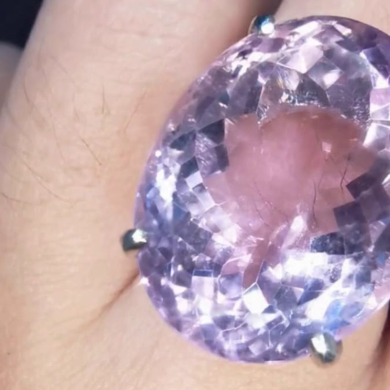Oval Amethyst Ring - natural amethyst in S925 silver.