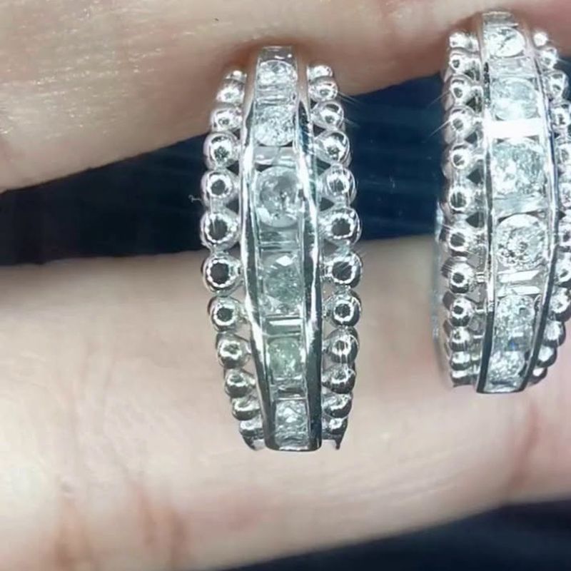 Round Diamond Loop Earrings - natural diamonds in 18K Hong Kong gold.