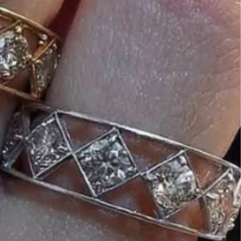 Unisex Eternity Band Ring - natural diamonds in 18K Japan gold.